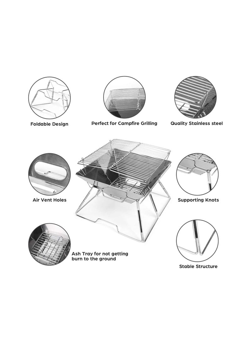 Flame-on 2 in 1 Charcoal Grill and Firepit