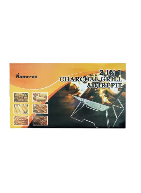 Flame-on 2 in 1 Charcoal Grill and Firepit