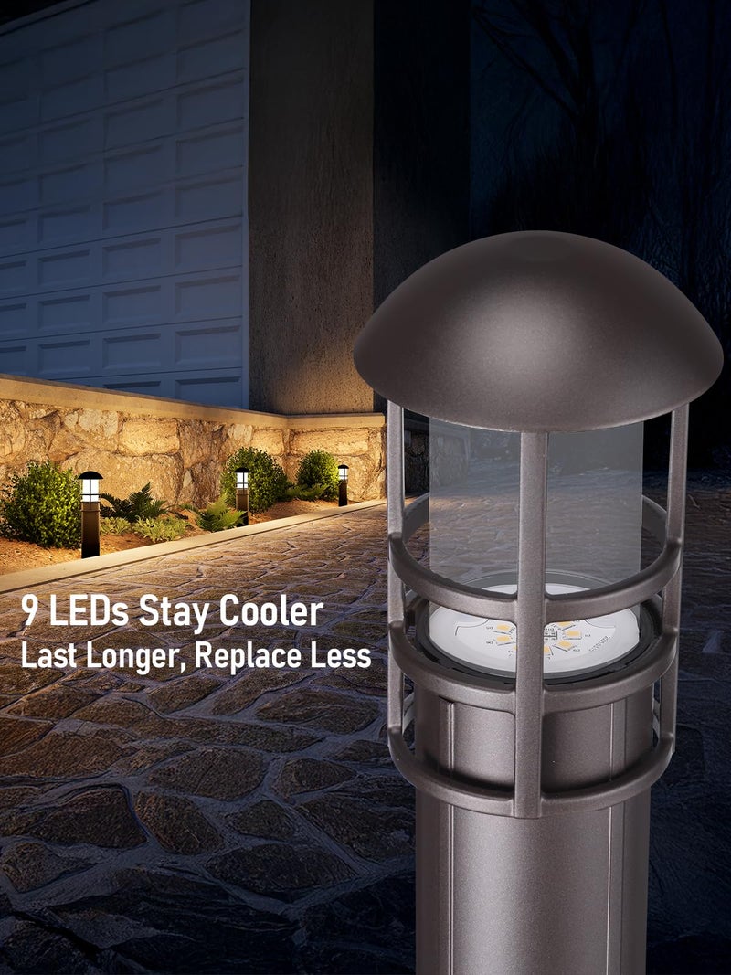 LEONLITE LED Low Voltage Landscape Pathway Lights, 3W 12V AC/DC Path Lighting, CRI90+, IP65 Waterproof, ETL Listed, Oil Rubbed Bronze Aluminum Housing, 3000K Warm White, Pack of 4 - Image 3