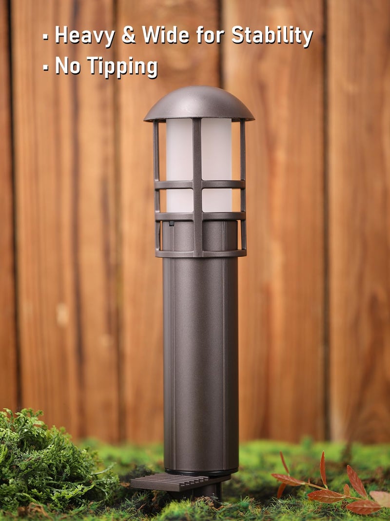 LEONLITE LED Low Voltage Landscape Pathway Lights, 3W 12V AC/DC Path Lighting, CRI90+, IP65 Waterproof, ETL Listed, Oil Rubbed Bronze Aluminum Housing, 3000K Warm White, Pack of 4 - Image 5
