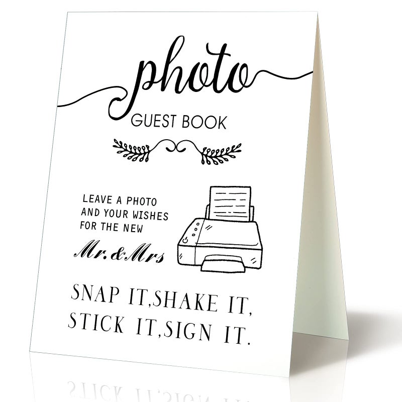 Chinco Chinco Wedding Photo Guest Book Sign Guestbook Desk Decor Unframed Wedding Reception Sign Shake Stick It Bridal for New Mr and Mrs Bridal Shower 98 x 79 Inch 