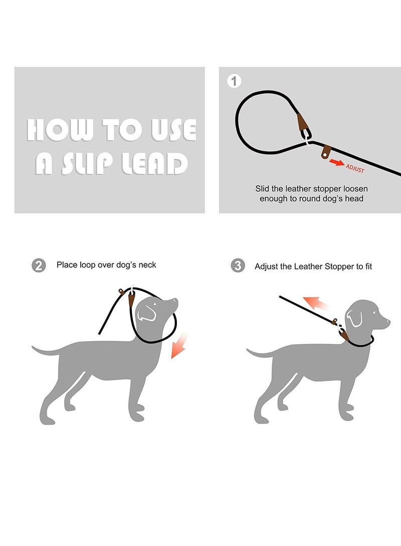 fida Durable Slip Lead Dog Leash / Training Leash(6ft length, 1/2 thick Rope) Purple - Image 2