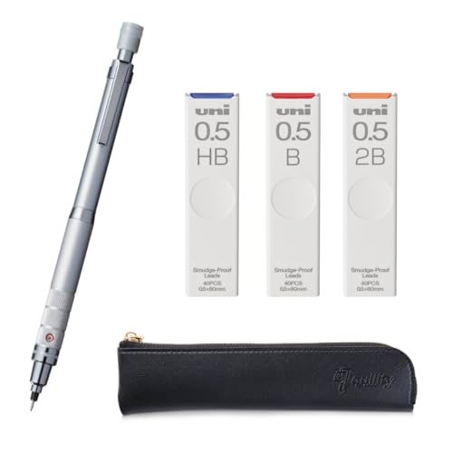 QULLITY KURU TOGA Roulette Model 05mm Silver Body HBB2B Refills Original Black Slim Pen case - Image 1