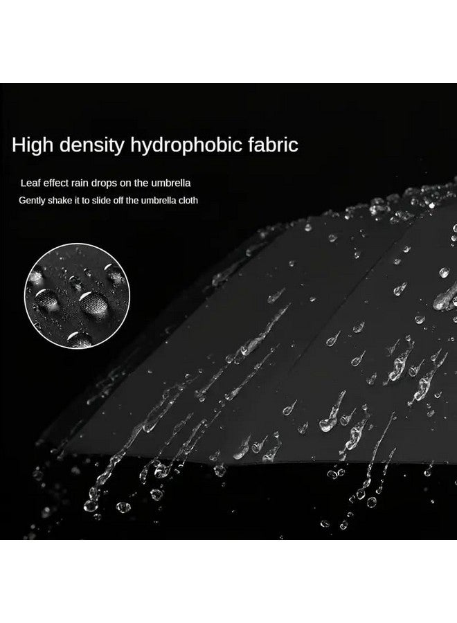 GaxQuly Umbrella For Men Women || Folding Umbrella With Carabiner Handle || 10 Reinforced Ribles || Windproof And Sunproof || Auto Umbrella Big Size For Men/Women/Kids (Black)  - Image 2