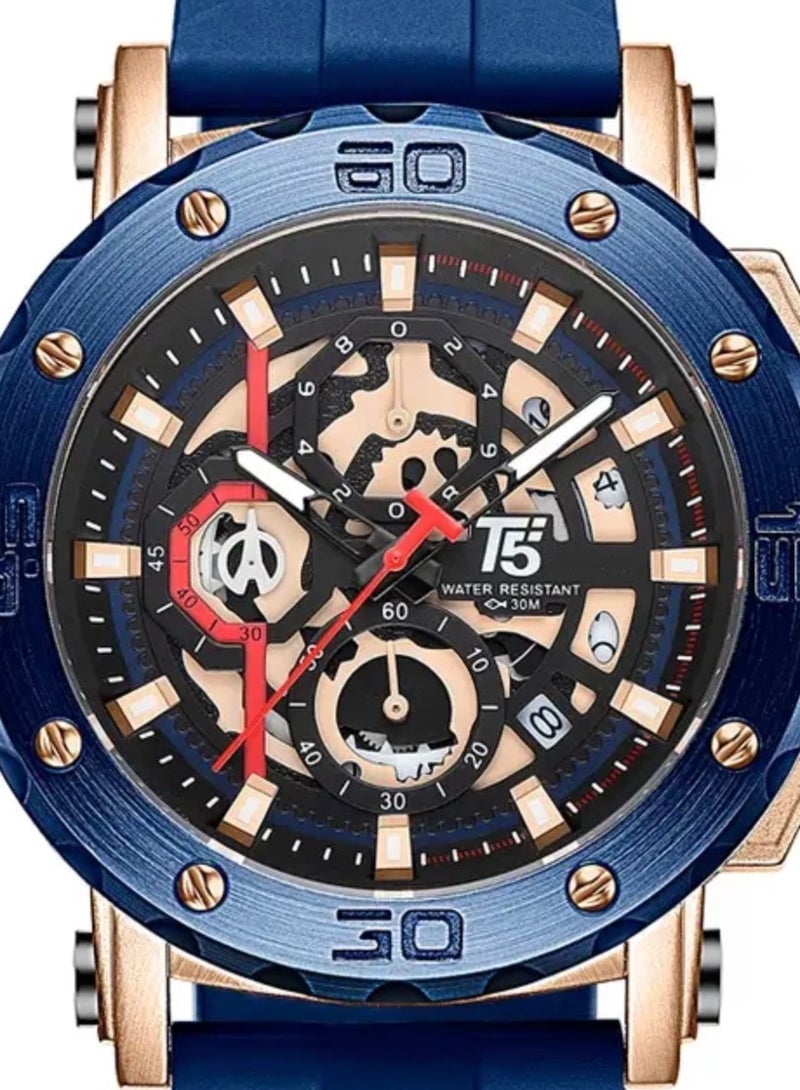 T5 Men's Chronograph Silicone strap Watch