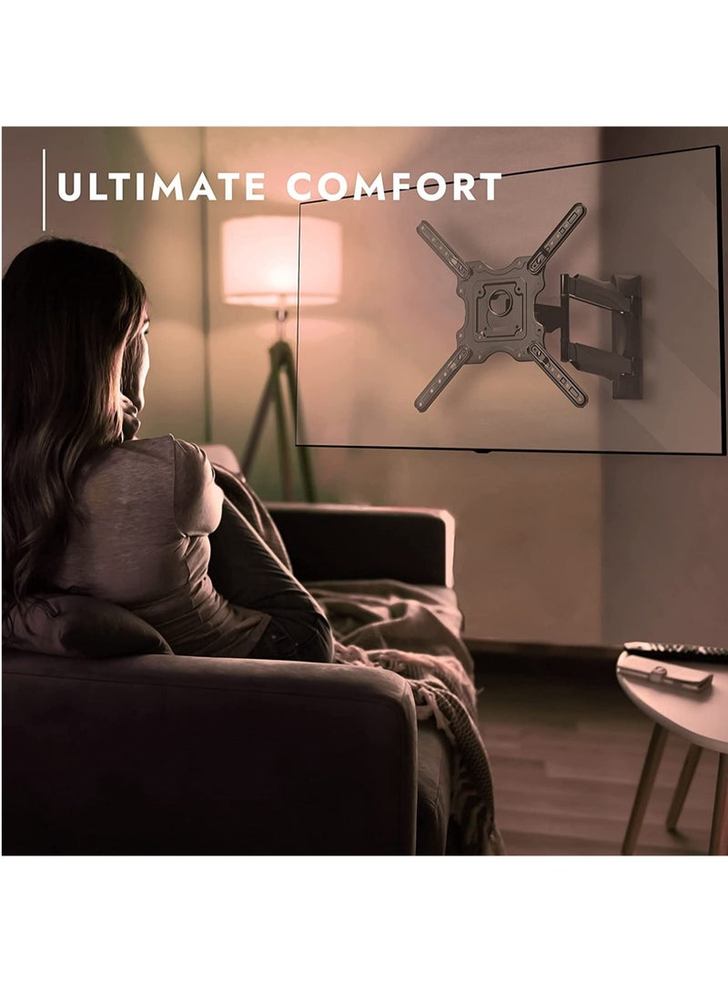 TV Wall Bracket Mount for 24-60 Inch Screens, VESA 100x100mm up to 400x400mm, Tilts Swivels & Extends for Flat & Curved TVs, Includes Spirit Level, Weight Capacity 36.2kg (HDTV-E) - Image 5