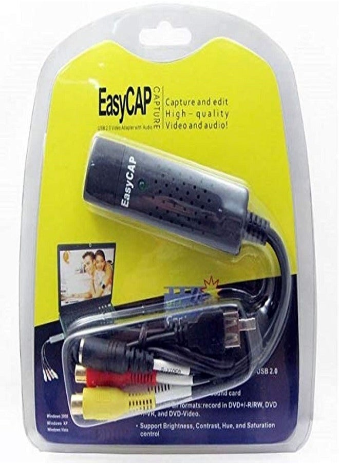 محول USB للتلفزيون والفيديو والصوت (أسود)