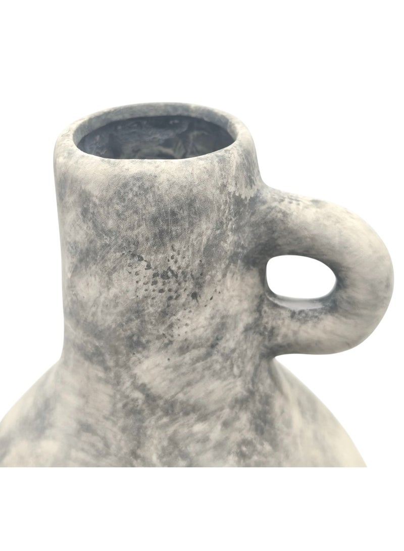 AKDC Clay Flower Vase 14cm*32cm, Grey Jug Design with Single Handle - Image 2