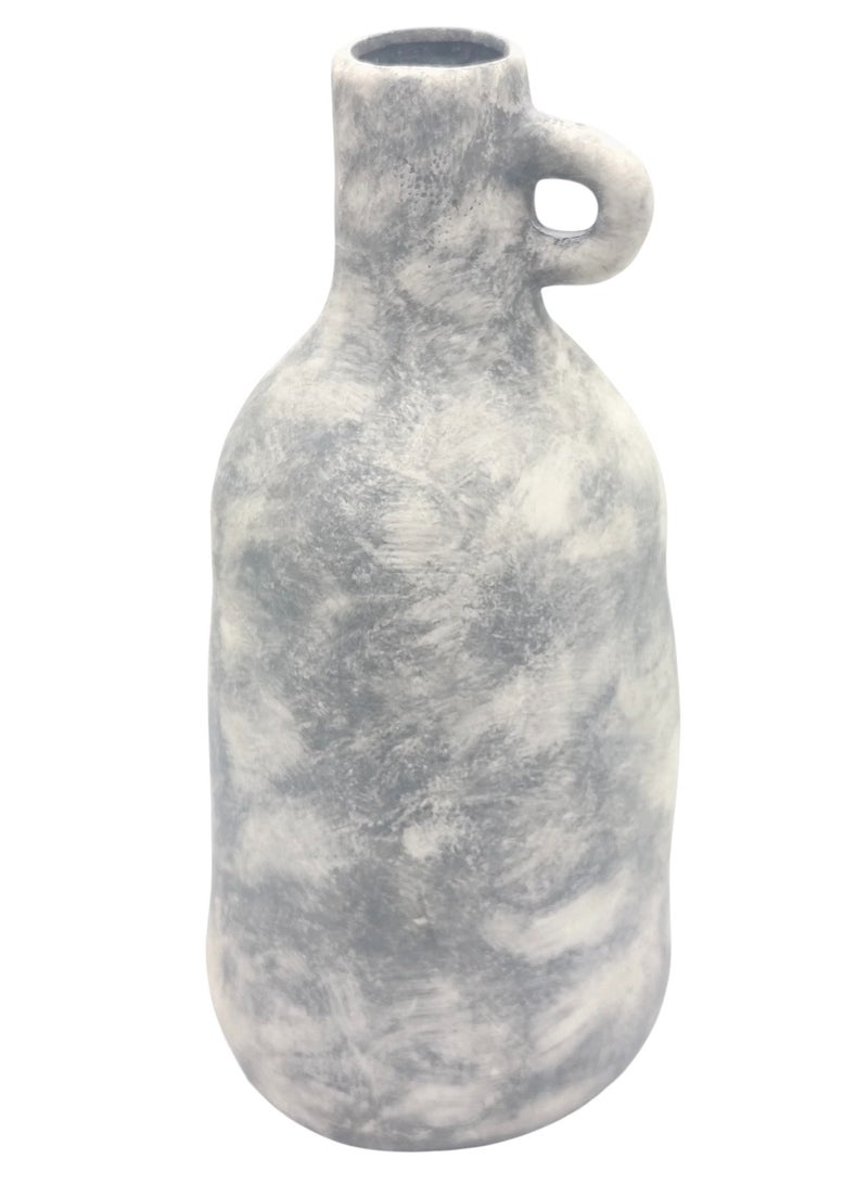 AKDC Clay Flower Vase 14cm*32cm, Grey Jug Design with Single Handle - Image 3