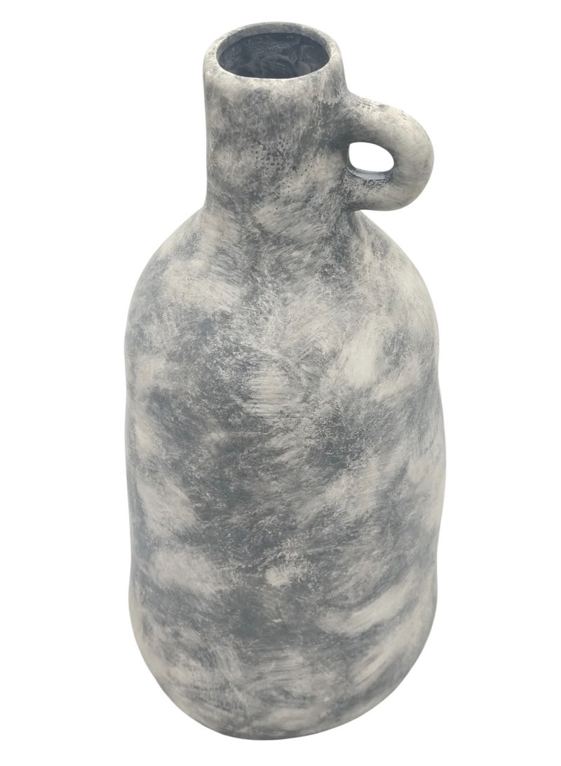 AKDC Clay Flower Vase 14cm*32cm, Grey Jug Design with Single Handle - Image 1