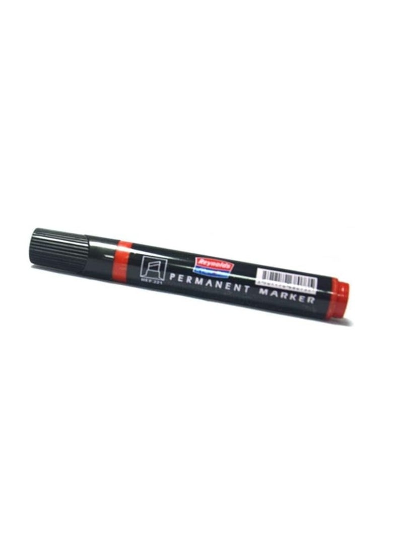 Reynolds Paper Mate 221 Chisel Tip Permanent Marker, 12 Pieces Set - Red - Image 2