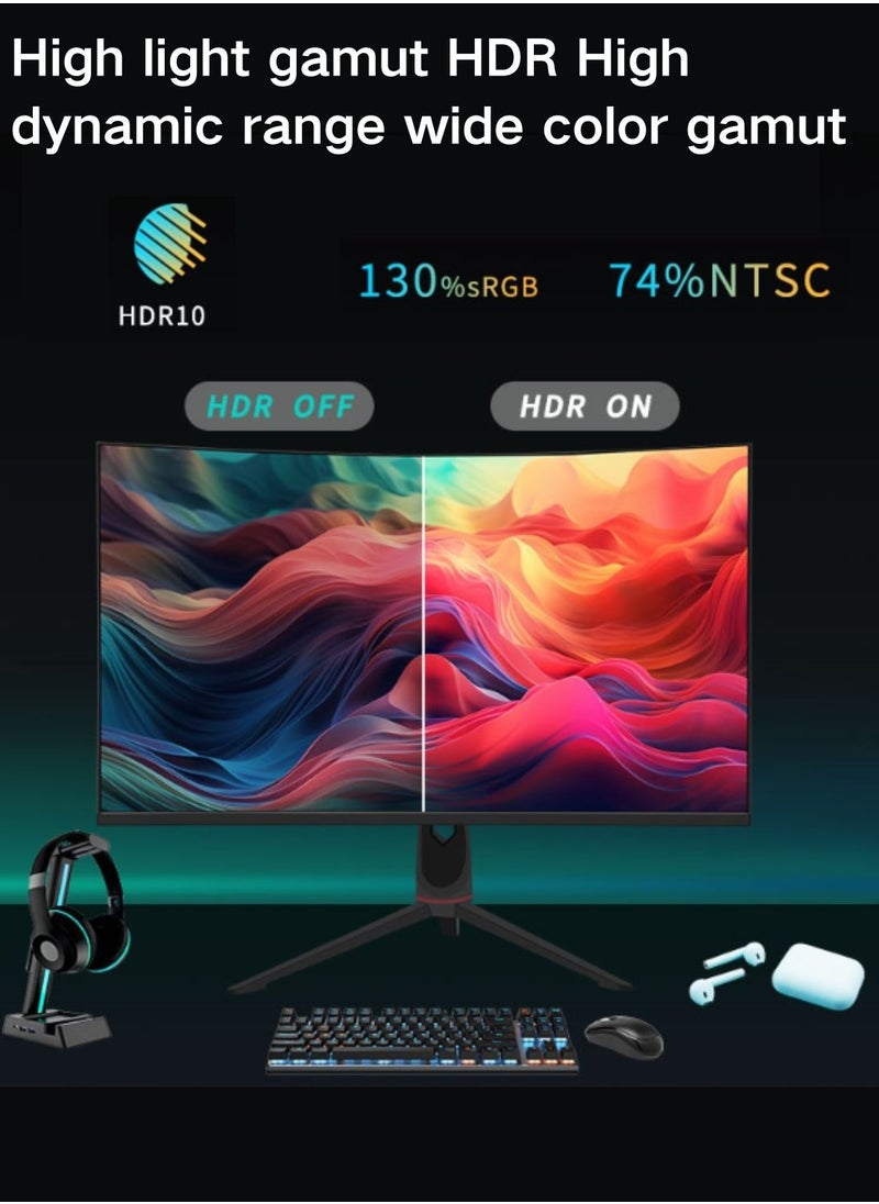 HILUKE - 32 Inch Ultrawide Monitor, 165Hz WQHD 2560X1440 Curved Gaming Monitor, 1500R PC Monitor, HDR, FreeSync & G-Sync, HDMI, DisplayPort, VESA, Tilt Swivel Height Pivot Adjustment - Image 1