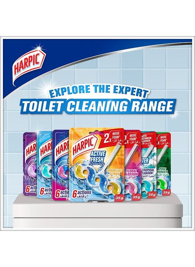 Harpic 6 Actions Active Fresh Toilet Cleaner Rim Block - Sparkling Citrus 35g  - Image 3
