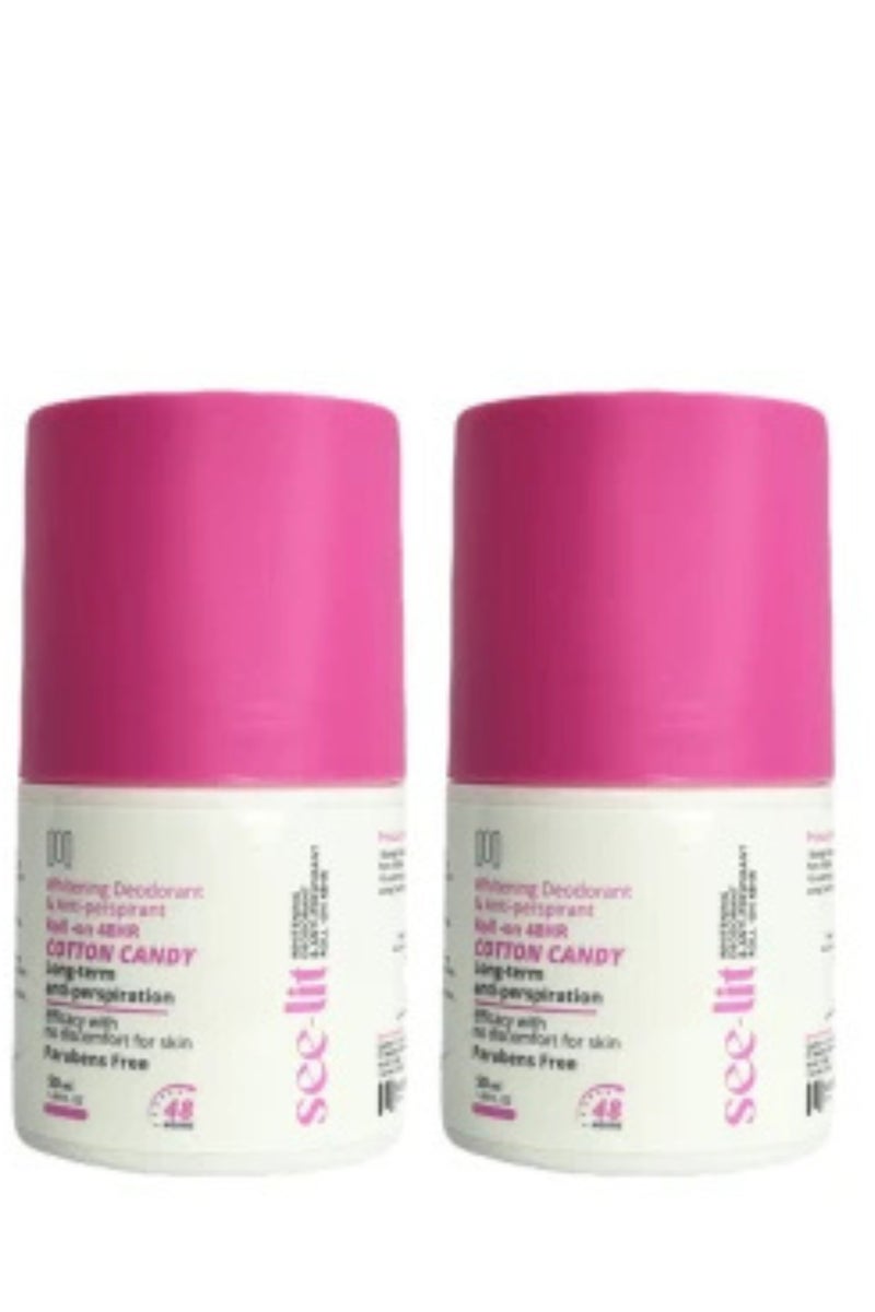 سي ليت مزيل عرق سي ليت رول أون 48 ساعة برائحة القطن 50 مل 1+1