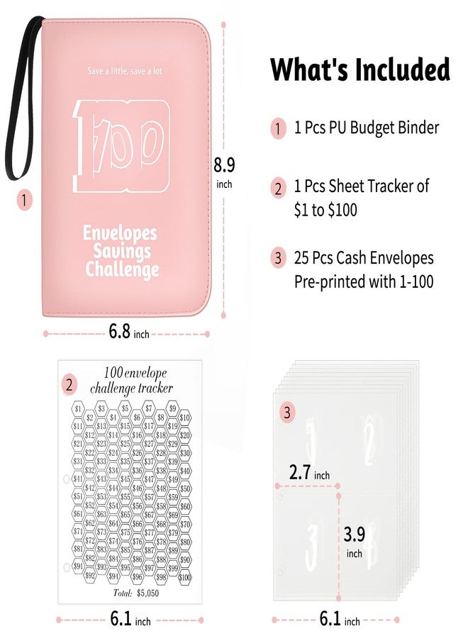 RONMONG 100 Envelope Challenge Binder, 2025 Upgrade 100 Envelopes Money Saving Challenge, Savings Challenges Book with Challenge Tracker to Save $5,050 - Image 2