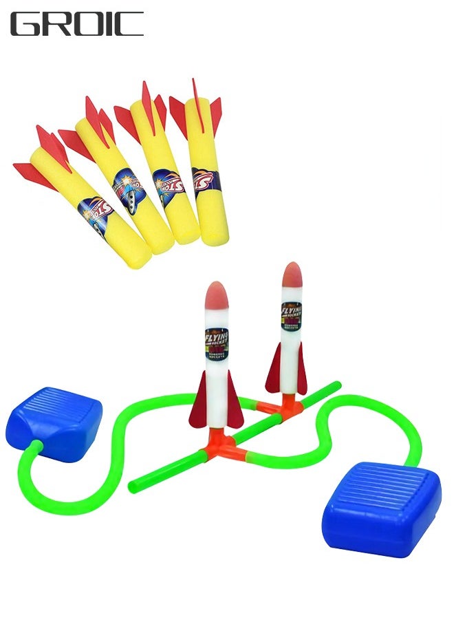 GROIC - GROIC Durable Kids Rocket Launcher Toy Includes 6 Air Powered Foam Rockets - Image 1