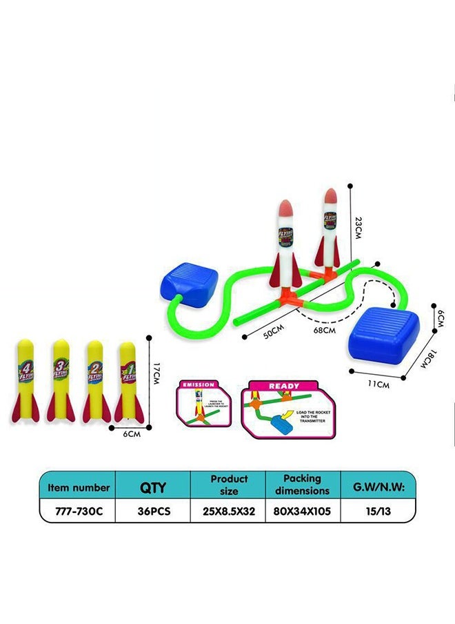 GROIC - GROIC Durable Kids Rocket Launcher Toy Includes 6 Air Powered Foam Rockets - Image 1