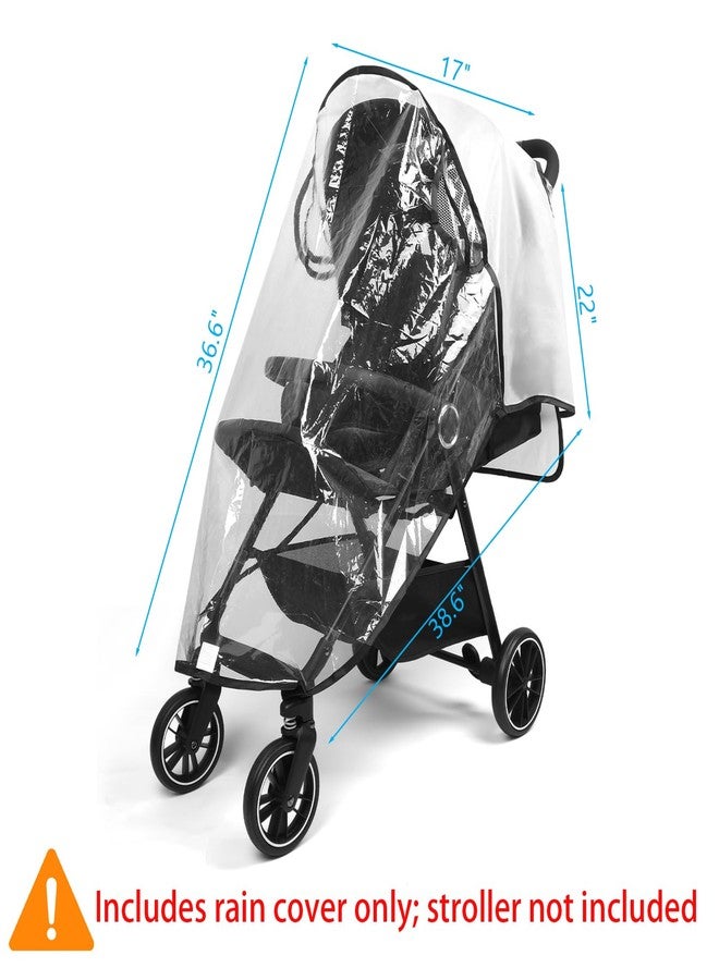 Mkobon Clear Stroller Rain Cover, Universal Stroller Cover Breathable, Foldable Travel Weather Shield, Waterproof Windproof Baby Stroller Accessories for Trip Use, Daily Walks - Image 2