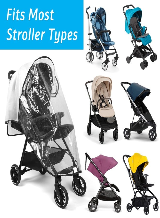Mkobon Clear Stroller Rain Cover, Universal Stroller Cover Breathable, Foldable Travel Weather Shield, Waterproof Windproof Baby Stroller Accessories for Trip Use, Daily Walks - Image 5
