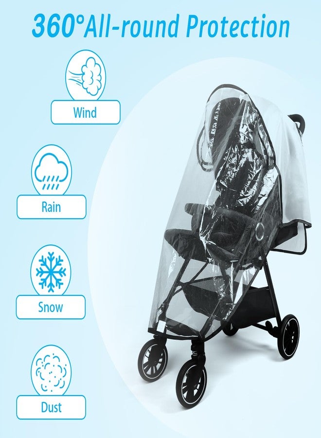 Mkobon Clear Stroller Rain Cover, Universal Stroller Cover Breathable, Foldable Travel Weather Shield, Waterproof Windproof Baby Stroller Accessories for Trip Use, Daily Walks - Image 4