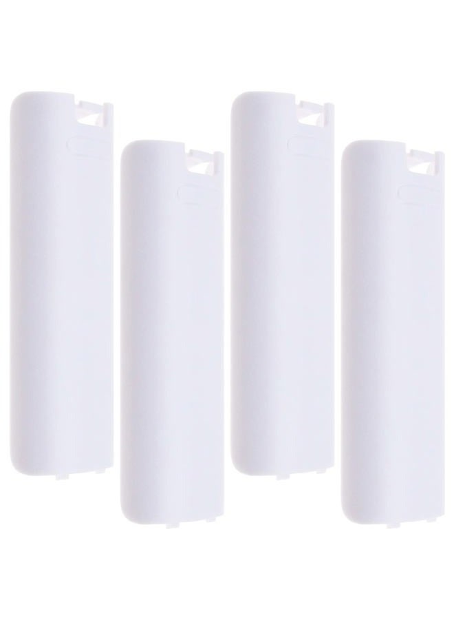 Create idea 4PCS Battery Back Door Cover Shell Compatible with Nintendo Wii Remote Controller Replacement Plastic Battery Lid White - Image 1