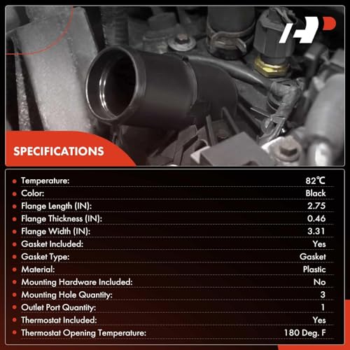 A-Premium ترموستات ومجموعة سكن سائل التبريد A-Premium متوافقة مع سيارات فورد ومازدا وميركوري ولينكولن - 2003-2022 - إيسكيب، فوكاس، فيوجن، رينجر، 3، 5، 6، تريبيوت، مارينر، ميلان والمزيد - Image 2