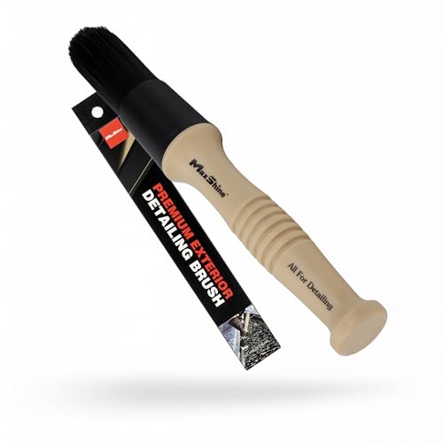 Maxshine Large Off-White Professional Exterior Detailing Brush – Stiff Bristle Wheel & Rim Brush – Heavy-Duty Detailing Tool for Tires, Wheels & Exterior Car Care - Image 1
