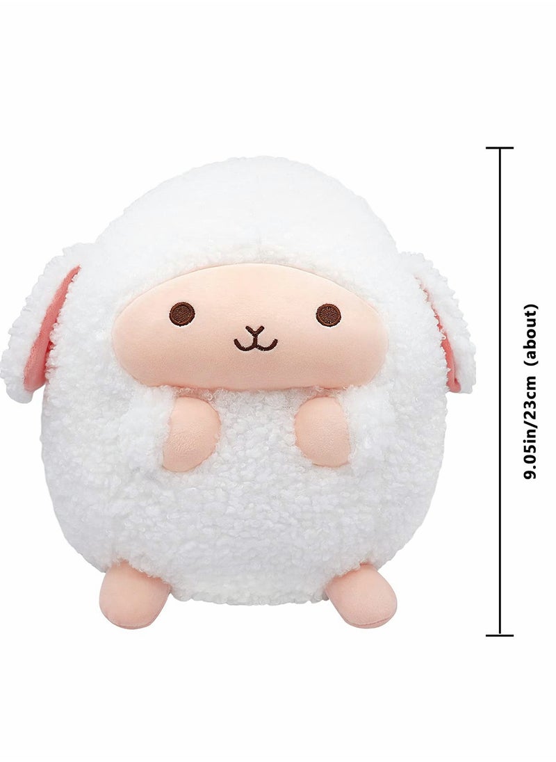 KASTWAVE - Lamb Plush Pillow, Plush   Stuffed Animal Soft Hugging Pillow, Kawaii Plushie Mini Plush Pillows for Kids Adults, White（9.05”，Small） - Image 1