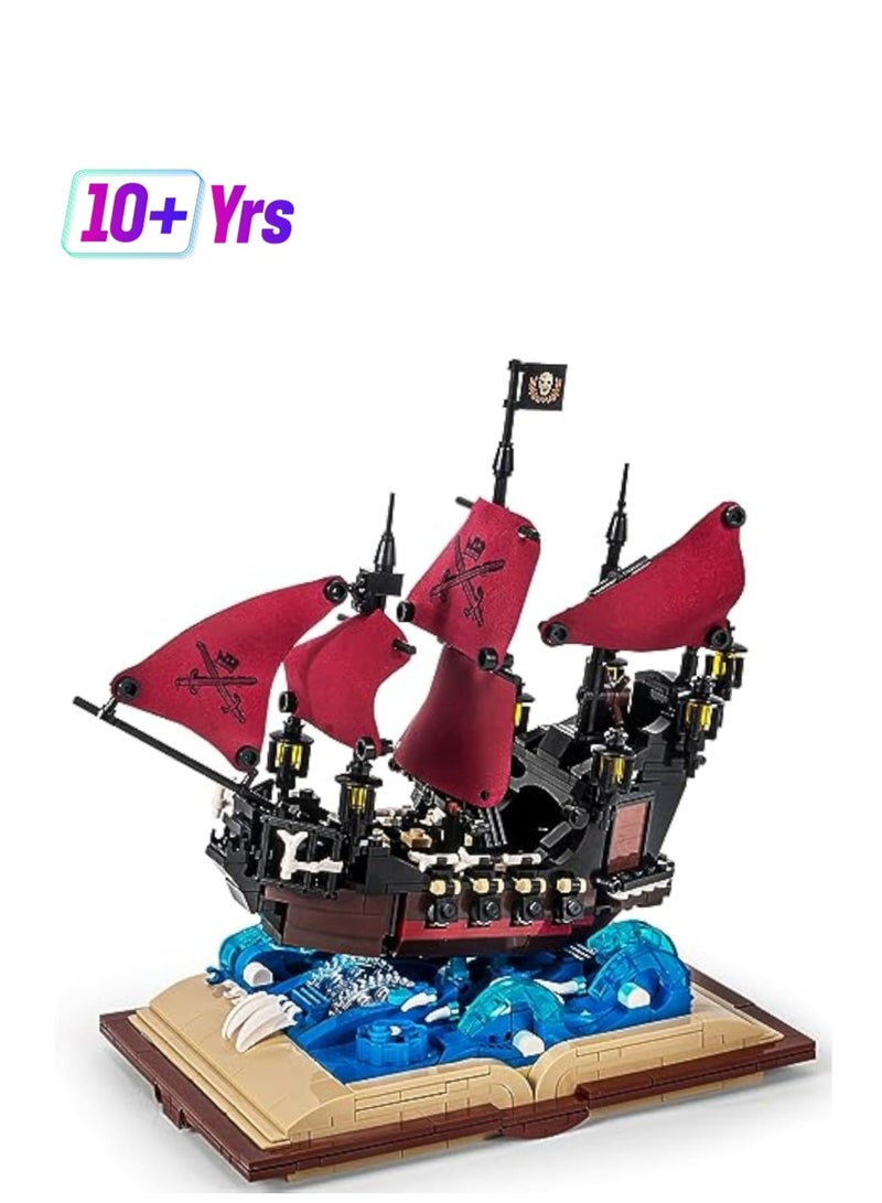 Zikra Queen Anne's Revenge Ship Grimoire Book Building Blocks Toy Set, Buildable Toy, Collectible, Gift for Adults and Kids (966 PCS) - Image 1