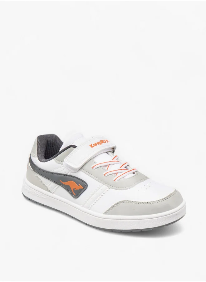 كانغاروس Boys' Logo Detail Sneakers with Hook and Loop Closure