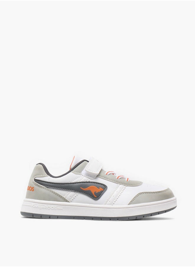 kangaROOS Boys' Logo Detail Sneakers with Hook and Loop Closure  - Image 3