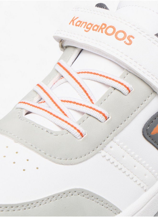 kangaROOS Boys' Logo Detail Sneakers with Hook and Loop Closure  - Image 4