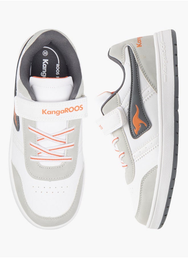 kangaROOS Boys' Logo Detail Sneakers with Hook and Loop Closure  - Image 1