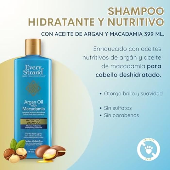 Every Strand Argan Oil With Macadamia Hydrating Shampoo 13.5 Ounce - Image 3