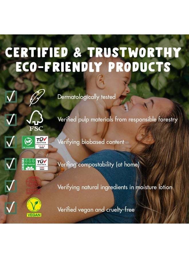 Eco by Naty Baby Wipes Unscented - 100% Compostable and Plant-Based Wipes, Good for Babies and Newborn Sensitive Skin (672 Count - 12 packs of 56) - Image 4