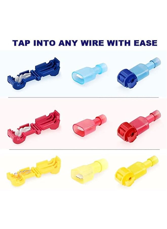 The Bros - T-Tap Wire Connectors：Self-Stripping Quick Splice Electrical Wire Terminal Assortment Kit -Insulated Male Quick Disconnect Spade Terminals, Quick Splice Electrical Connector w/Storage Case(120 Pcs) - Image 1