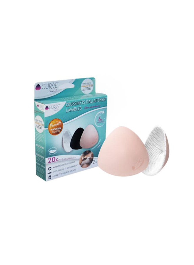 Curve - Essential 2 Washable Nursing Pads Slim White - Image 1