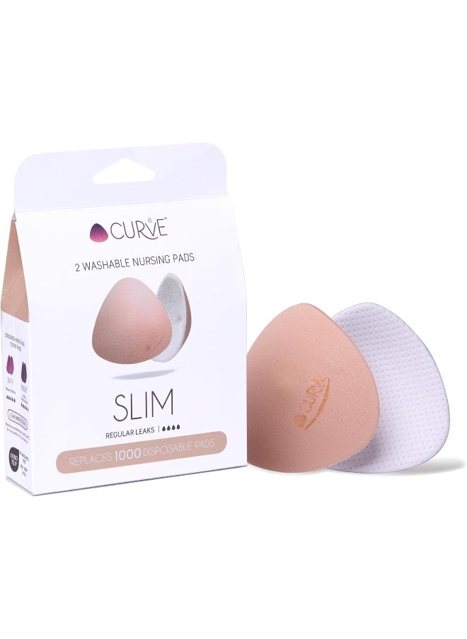 Curve - Essential 2 Washable Nursing Pads Slim White - Image 1