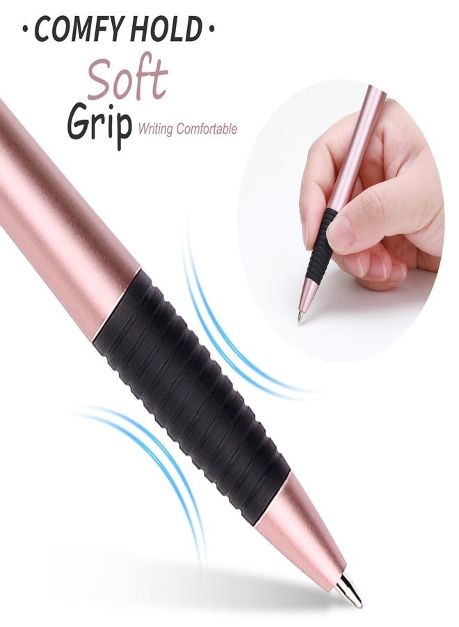 Sikao Metallic Pens, Pack 60 Luxe Gripped Slimster Pencils, Black Ink 1mm, Smooth Writing, Retractable Pens for Office, School, Teachers, Reception and Corporate Gifts - Image 3