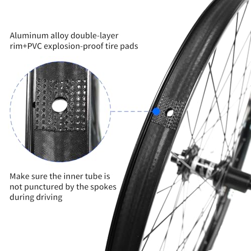 ZTZ 27.5"/29" Thru Axle Boost Mountain Bike Wheelset，Aluminum Alloy Rim 32H Bike Wheels，Front 15 * 110mm Rear 12 * 148mm Disc Brake MTB WheelSet，Fit 8-12 Speed Cassette (Only Front Wheel, 29 inch) - Image 5