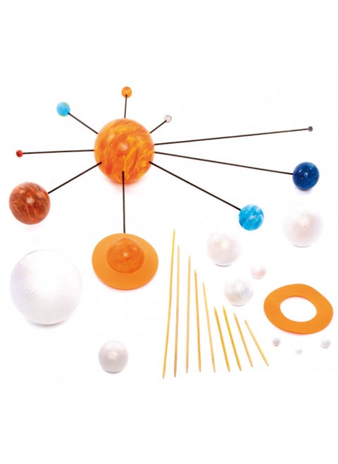 Baker Ross EV8302 Solar System Pack of 2, Make Your Own Planet Model Crafts for Kids Science Projects, Building and Painting Kits for Boys and Girls, White, Assorted, 2 Pack