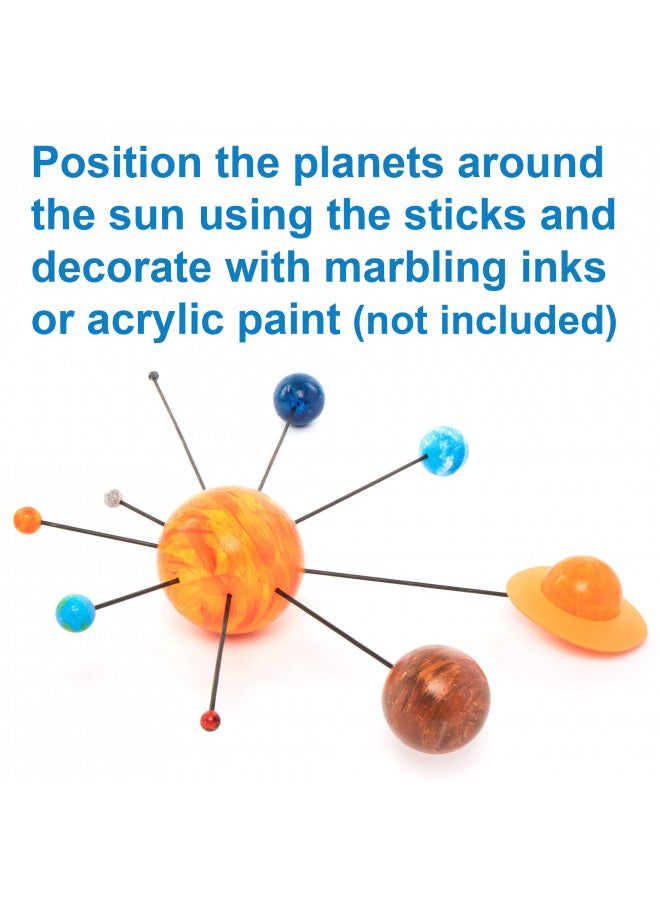 Baker Ross - Baker Ross EV8302 Solar System Pack of 2, Make Your Own Planet Model Crafts for Kids Science Projects, Building and Painting Kits for Boys and Girls, White, Assorted, 2 Pack - Image 1
