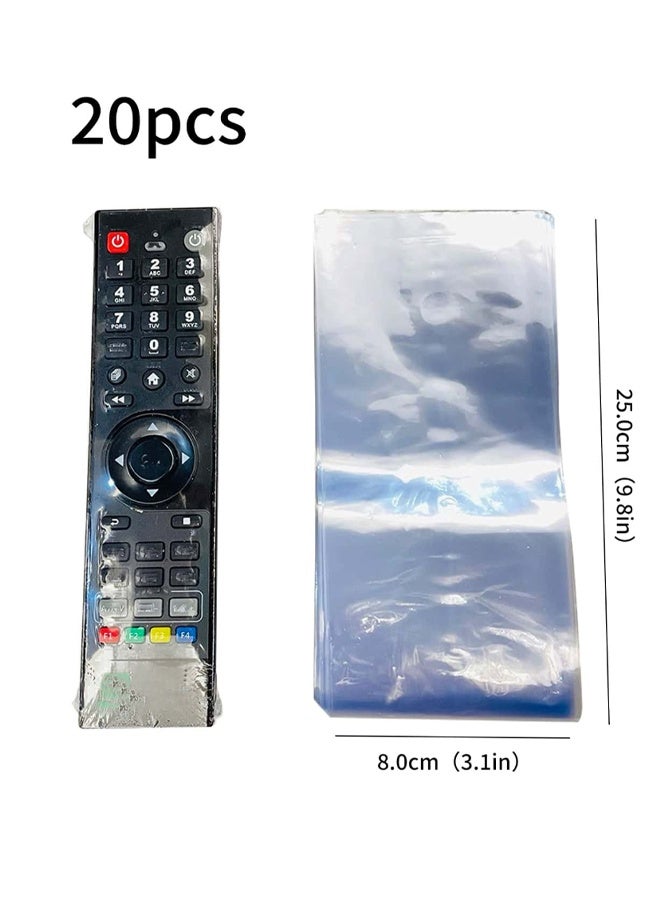 Pack of 20, household remote control dustproof plastic film, transparent PVC heat shrink bags, hair dryer sealing, heat shrink packaging, suitable for various remote controls.  - Image 4