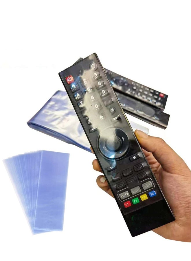 Pack of 20, household remote control dustproof plastic film, transparent PVC heat shrink bags, hair dryer sealing, heat shrink packaging, suitable for various remote controls.  - Image 1