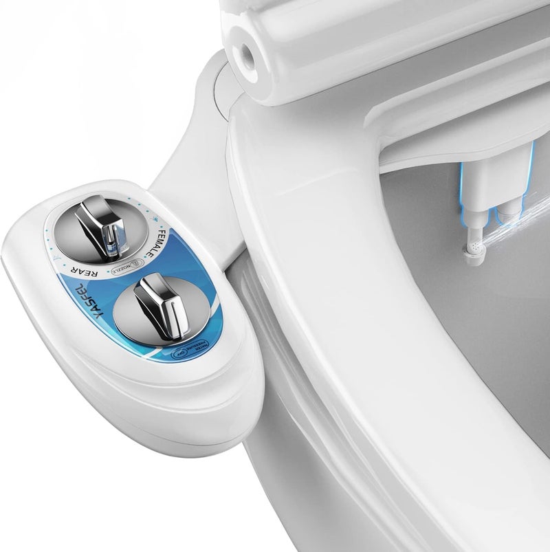 YASFEL Bidet Attachment for Toilet, Non-Electric Self-Cleaning Bidet Seat Attachment, Fresh Cold Bidet Attachment for Feminine/Posterior Wash, with Adjustable Pressure Control (Blue/White) - Image 1