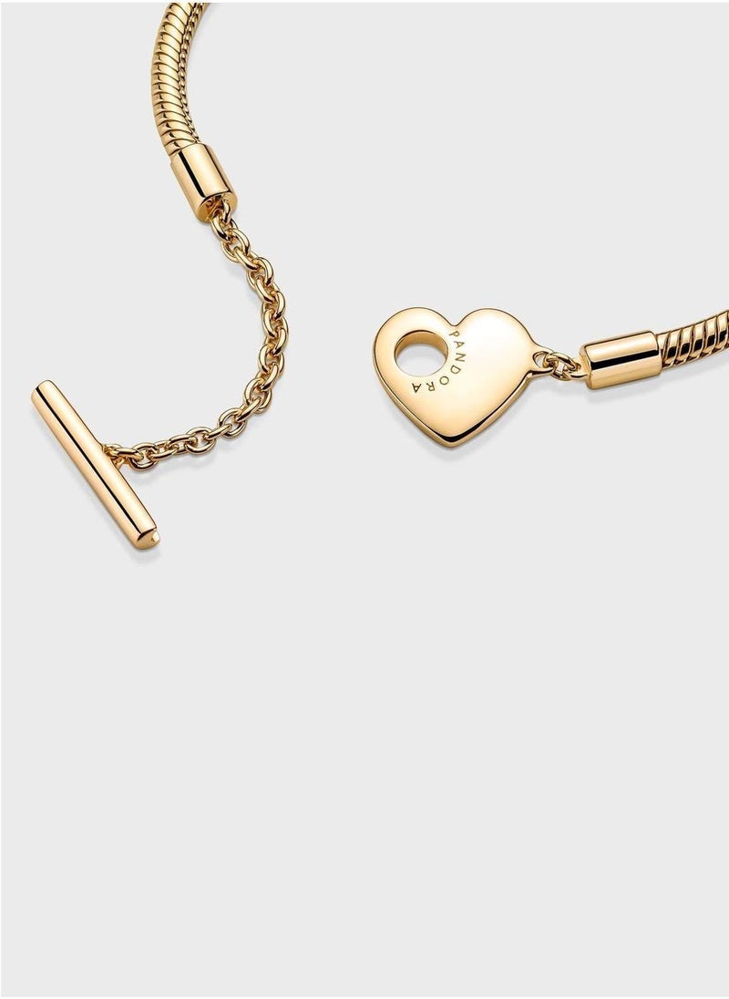 PANDORA Pandora Moments Heart T-Bar Snake Chain Bracelet  - Image 4