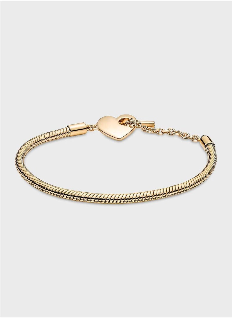 PANDORA Pandora Moments Heart T-Bar Snake Chain Bracelet  - Image 2