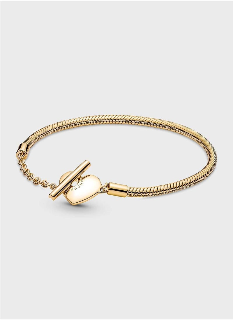 PANDORA Pandora Moments Heart T-Bar Snake Chain Bracelet  - Image 1