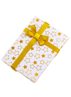Playpro Set of 5pcs 50 x 70cm Gold Star Wrapping Paper for Birthdays, Weddings, Anniversaries 