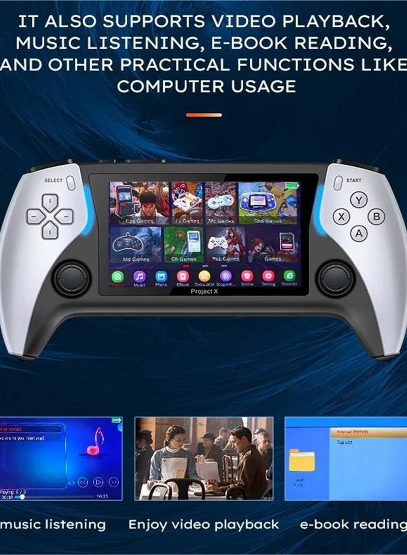 Joshberg 4.3-Inch High Definition IPS Screen Handheld Game Console Supports Dual Player Combat with Dual Controllers Gift (Gray) - Image 4